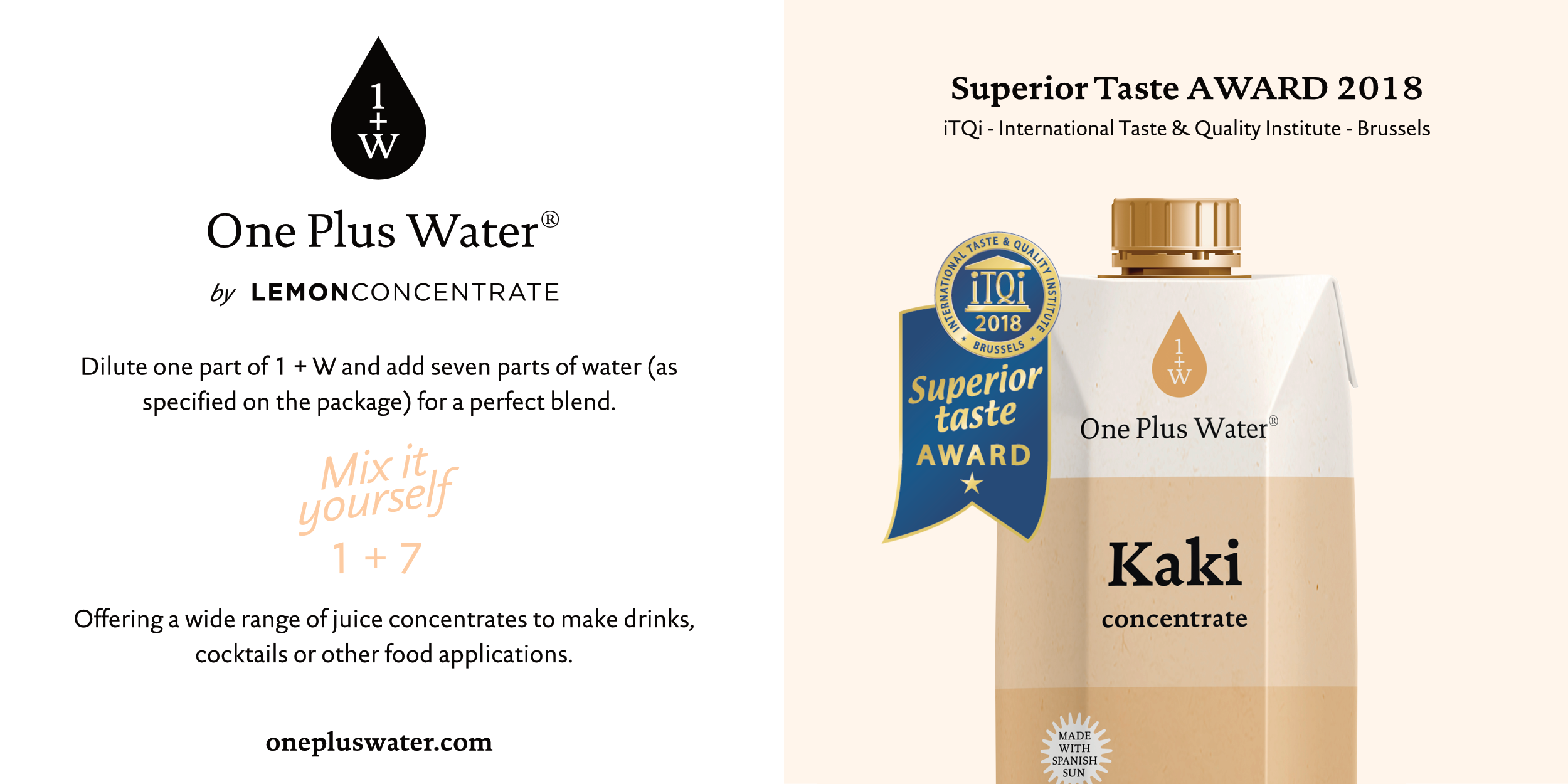 One Plus Water - A new fruit experience - Awarded in iTQi Awards 2018-image- 1